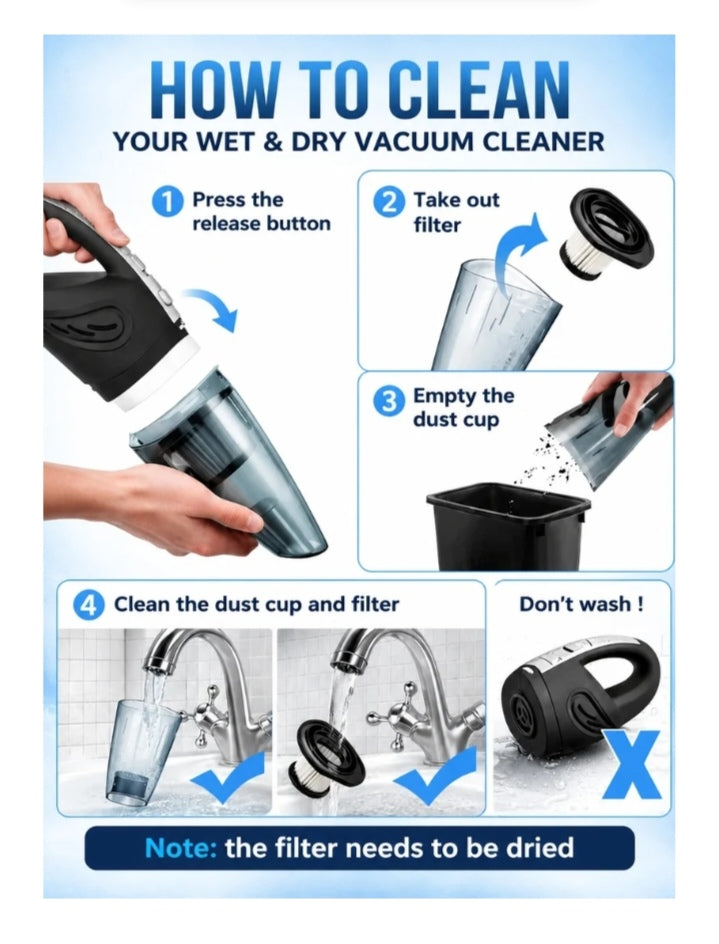 Handheld Car Vacuum Cordless High Power 120W 3200kpa Vacuum Dust Busters Cordless Rechargeable Portable for Pet Pair/Sofa/Car/Office