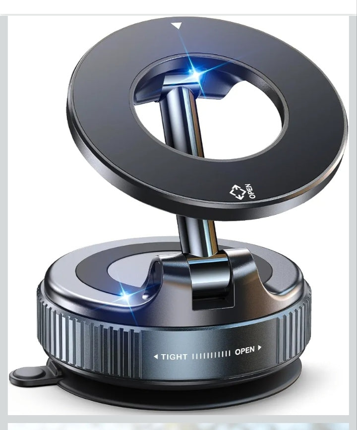 Magnetic Car Mobile Holder for Phone, 360° Rotating MagSafe Compatible Phone Mount, Foldable Adjustable Dashboard Mobile Stand, Strong Magnetic Smartphone Holder for Car & Desk Use