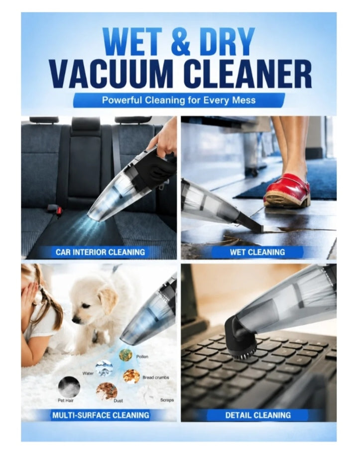 Handheld Car Vacuum Cordless High Power 120W 3200kpa Vacuum Dust Busters Cordless Rechargeable Portable for Pet Pair/Sofa/Car/Office