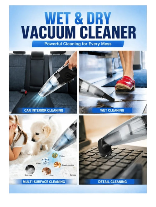 Handheld Car Vacuum Cordless High Power 120W 3200kpa Vacuum Dust Busters Cordless Rechargeable Portable for Pet Pair/Sofa/Car/Office