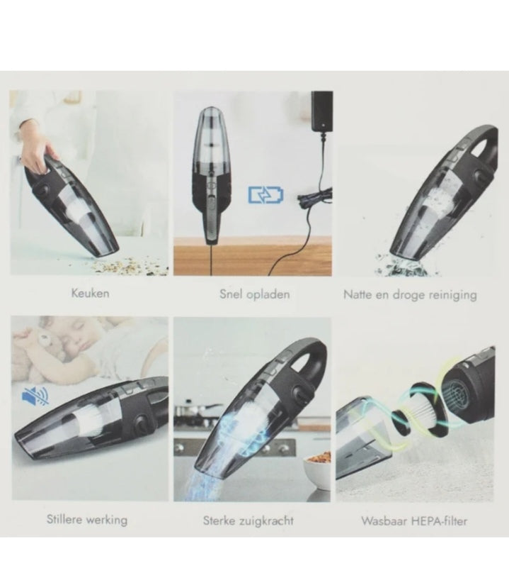 Handheld Car Vacuum Cordless High Power 120W 3200kpa Vacuum Dust Busters Cordless Rechargeable Portable for Pet Pair/Sofa/Car/Office